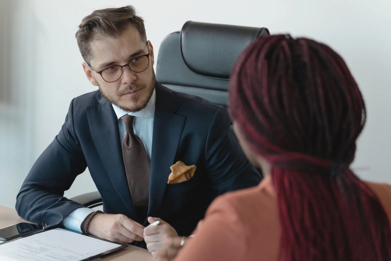 A professional consultation between two people